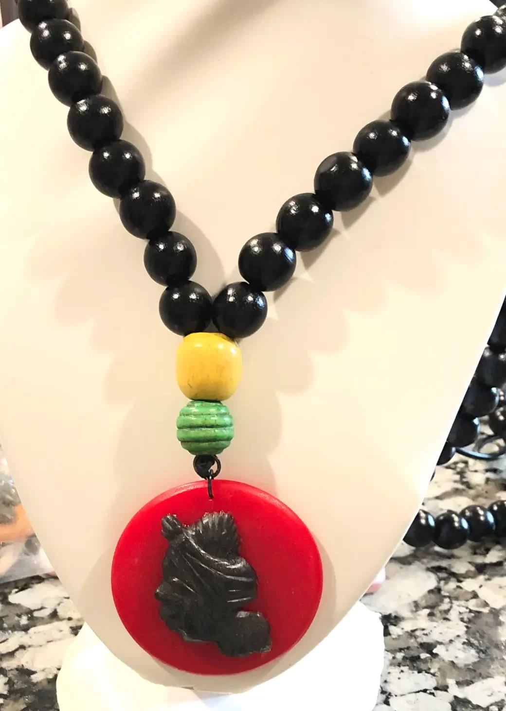 Handcrafted Red, Black, Yellow & Green Handmade Hoop Earrings