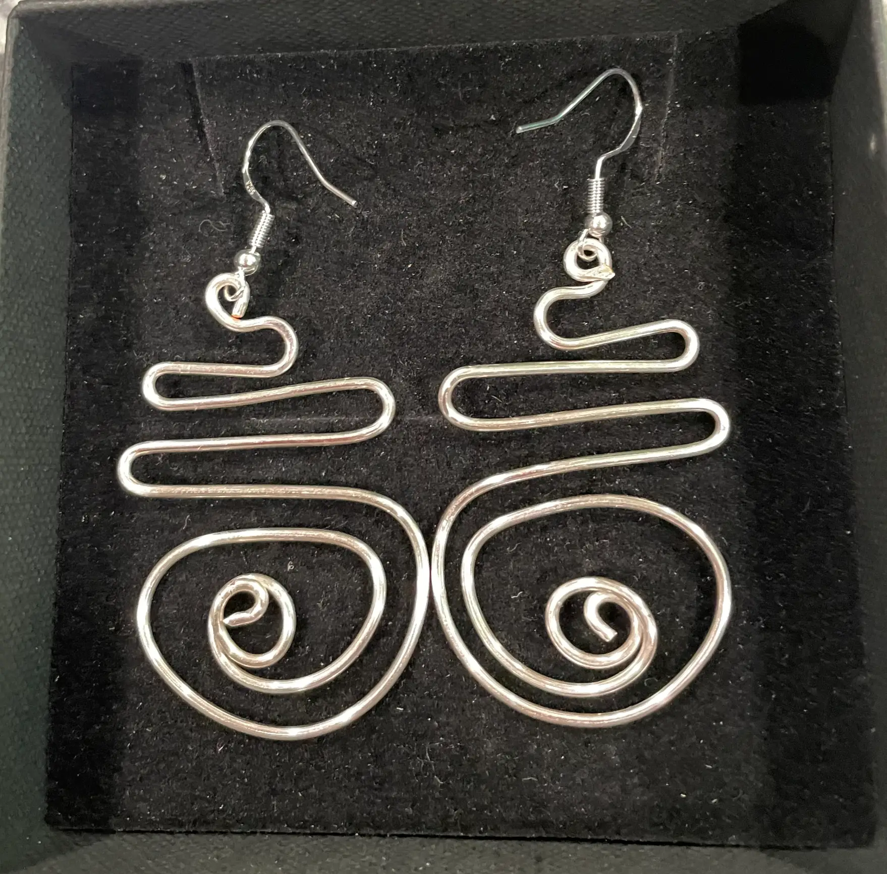 Handcrafted wire wrapped earrings with the spiral look